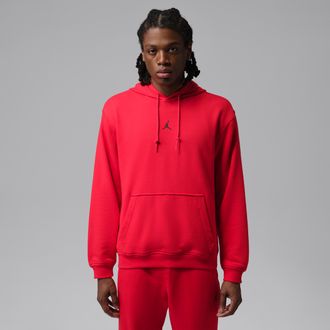 Nike Jordan Mens Jordan Sport Crossover Dri-FIT Fleece Pullover Hoodie in Red | IM7656-657
