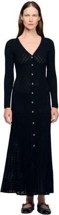 Sandro Fancy knit maxi dress in Black at Nordstrom, Size 38 Eu