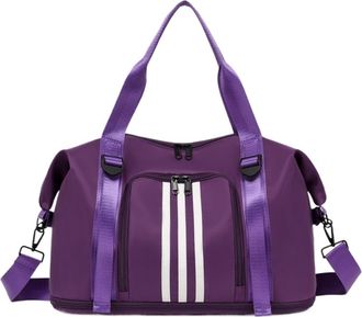 Generic Compatible For Unisex Large Travel Bag Multi-Functional Duffle Tote Handbags Nylon Waterproof Shoulder Women Wet Dry Pockets Gym Bags(PURPLE)