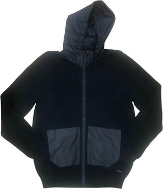 Roy Robson Zwarte Gebreide Jas met Afneembare Capuchon - Heren - Zomerjassen - Zwart - 2XL - Katoen - Jassen