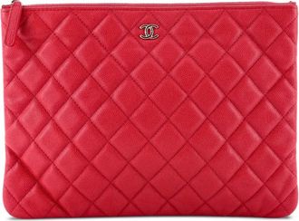 Chanel O Case gewatteerde Caviar medium clutch - Roze