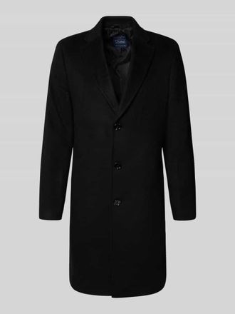 Christian Berg Regular Fit Wollmantel mit Reverskragen in Black, Gr&ouml;&szlig;e 48