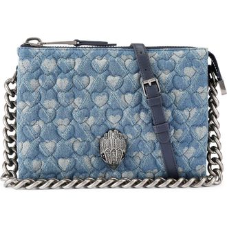Kurt Geiger Kensington Puff Quilted Denim Pouch Shoulder Bag in Dark Blue at Nordstrom