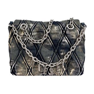 Diesel Tassen, Dames, Blauw, ONE Size, Katoen, Charm-D Schoudertas M