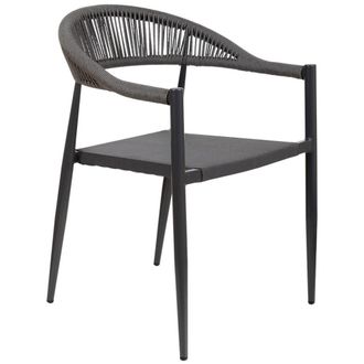 Wanderlust Deco Silla de ratan sint&eacute;tico gris 56x60x78