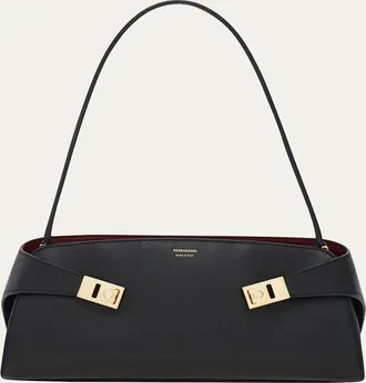 Ferragamo Hug East-West Leather Shoulder Bag