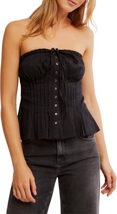 Free People Wink Wink Pintuck Tube Top in Black at Nordstrom, Size X-Small