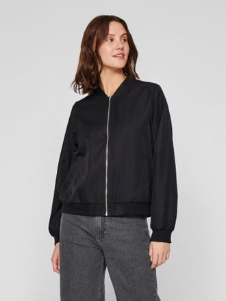 Vila Blouson VILA VIPAPAYA L/S BOMBER JACKET - NOOS, Damen, Gr. 40, schwarz (schwarz beauty), Web, Obermaterial: 100% Polyester, unifarben, regular fit nor