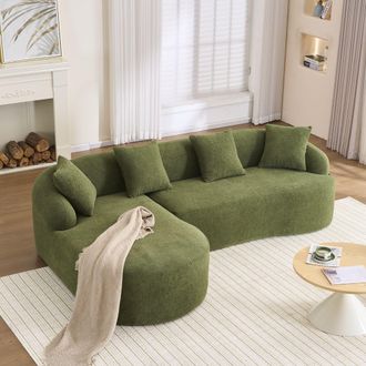 STILVORA Sof&aacute; Modular Curvado (curved) - Chaise Longue Izquierda + 2 Plazas, En Forma De L, Tapizado En Chenilla, Sin Montaje, C&oacute;modo Y Elegante Para Sala De E