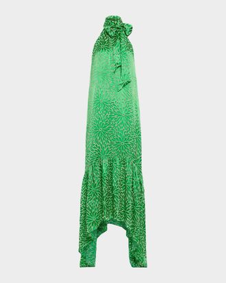 Ramy Brook Nickola Satin Halter Dress