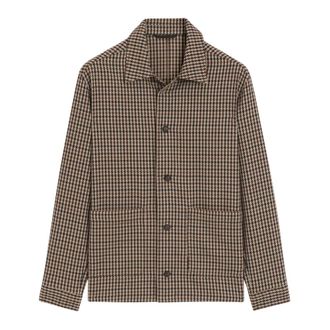HUGO BOSS Giacca Relaxed Fit in Misto Lana a Quadri Vichy - - Jackets - Uomo - Marrone - L