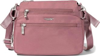 Baggallini Marais Crossbody Cross Body Womens Handbags Mauve Twill, Nylon