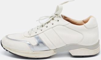 Tod's Tods Cream/silver Leather Low Top Sneakers