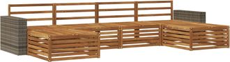 vidaXL Conjunto De Sof&aacute;s De Exterior 6 Uds. Madera De Acacia S&oacute;lida Vidaxl