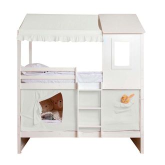 Muemue Techo para litera litera casita 105 algod&oacute;n blanco 70x189/164x133cm