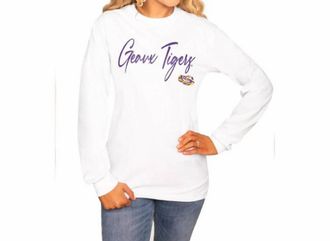 Gameday Couture Win The Day Long Sleeve Crew Tee In White
