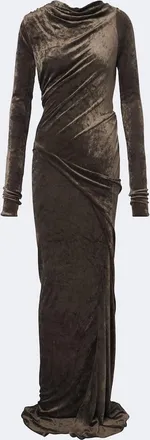 Rick Owens Lilies Shailee draped open-back velvet gown