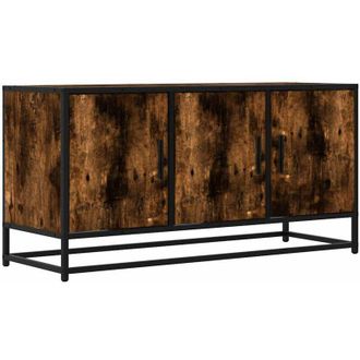 vidaXL Vidaxl - Mueble Tv Metal Y Madera Ingenier&iacute;a Roble Humo 100x35x50 Cm