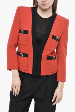 Balmain Blazer 4 Tasche in Lana con Spalline Imbottite Balmain