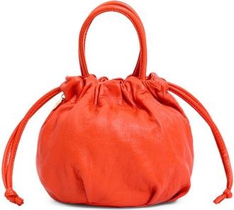 Clare Vivier Emma Leather Drawstring Top Handle Bag in L Orange at Nordstrom