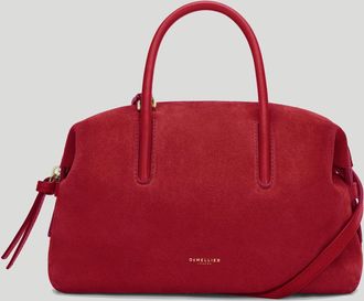 DeMellier The Small Stockholm in Berry Red Suede Leather Top handle bag