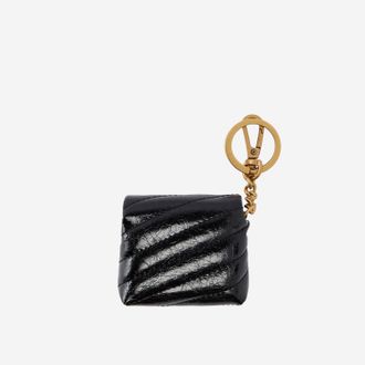 Pinko Quilted Calfskin Coin Purse - Black