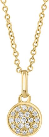 Effy Diamond Pav&eacute; Pendant Necklace - 0.10ctw in Yellow Gold at Nordstrom Rack, Size 18