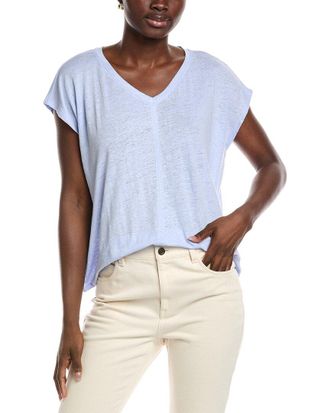 Eileen Fisher Eileen Fisher V Neck Square Linen T-Shirt