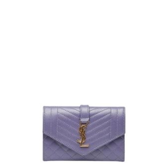 Saint Laurent Pre-owned Wallets, female, Purple, Size: ONE SIZE Pre-owned Vintage Leather Wallet