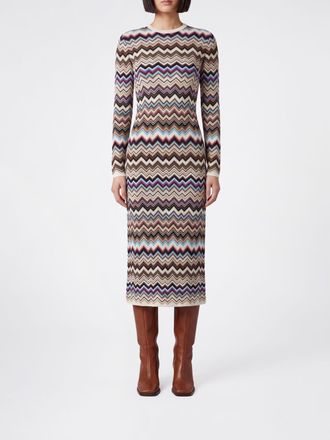 Missoni Mini abito in jersey di maglia con fantasia a zig zag multicolor