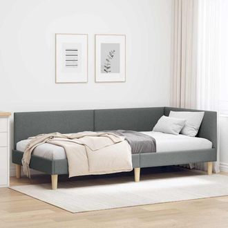 vidaXL Vidaxl Cornice Del Letto Ad Angolo Grigio Scuro 80 X 200 Cm