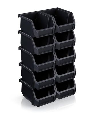 Sorbus X-Small Stackable Garage Storage Bins - Set Of 10