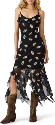 Steve Madden Mariane Print Ruffle Sleeveless Maxi Dress in Midnight at Nordstrom, Size X-Small