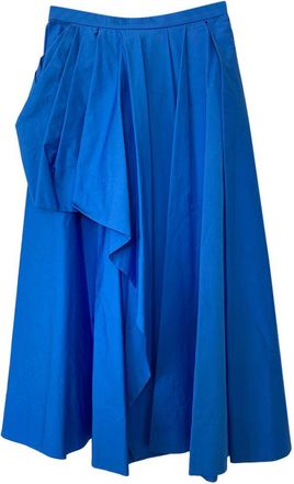 Alexander McQueen Blue Draped Midi Skirt Size S