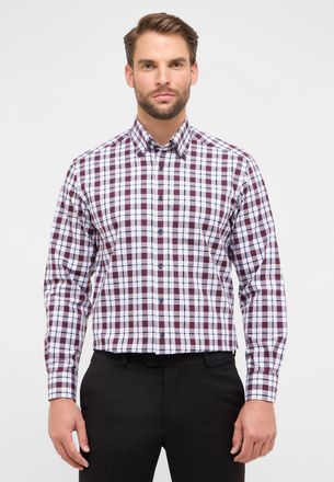 Eterna Langarmhemd ETERNA COMFORT FIT, Herren, Gr. 42, Normalgr&ouml;ssen, burgunder, Twill, 100% Baumwolle, normal, Manschette, Hemden Langarmhemd, NON IRON (b&uuml;g