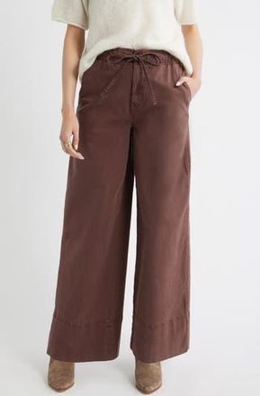 Treasure & Bond Drawstring Wide Leg Pants in Brown Malicacia at Nordstrom Rack, Size Xx-Small