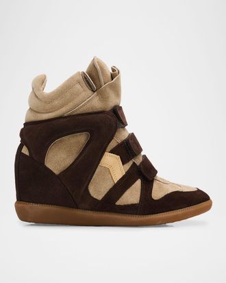 Isabel Marant Bekett Suede High-Top Platform Sneakers
