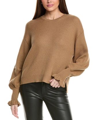 最終SALE! RED VALENTINO lightweight sweater dress Red Valentino Short-sleeved Ruffle-edged Knitted Dress women
