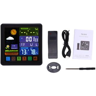 OEM Reloj Meteorol&oacute;gico Inal&aacute;mbrico Con Pantalla T&aacute;ctil Multifuncional, Pantalla A Color, Temperatura Interior Y Exterior, Humedad, Pron&oacute;stico Del Tiempo 
