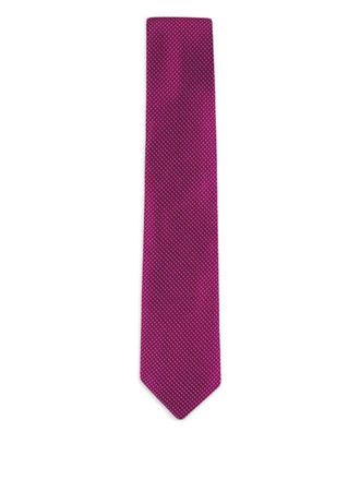 Eton patterned tie - men - Silk - One Size - Red