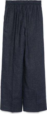 Eleventy Womens Linen Trousers Blue Aw24 W