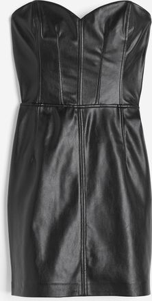 H&M Korsagenkleid mit Coating - Schwarz
