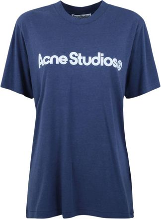 Acne Studios Graphic T-shirt - Dames - T-shirts - Blauw - L - Katoen - Tops