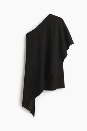H&M One-shoulder Cape Top in Black at Nordstrom, Size X-Small