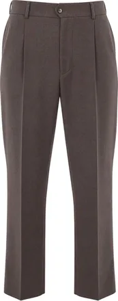 L.B.M. 1911 Tailored Straight-Leg Trousers In Melange Flannel