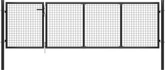 vidaXL Vidaxl - Puerta De Jard&iacute;n De Acero Gris Antracita 350x100 Cm