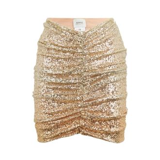 Pinko Short Skirts, female, Yellow, Size: M Sequinned Miniskirt