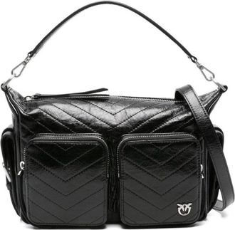 Pinko Quilted Calf Leather Shoulder Bag