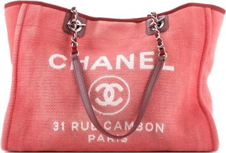 Chanel Deauville Canvas Medium tote bag - Rood