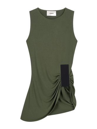 Coperni Taped Suspended Draped Top In Green Fabric
